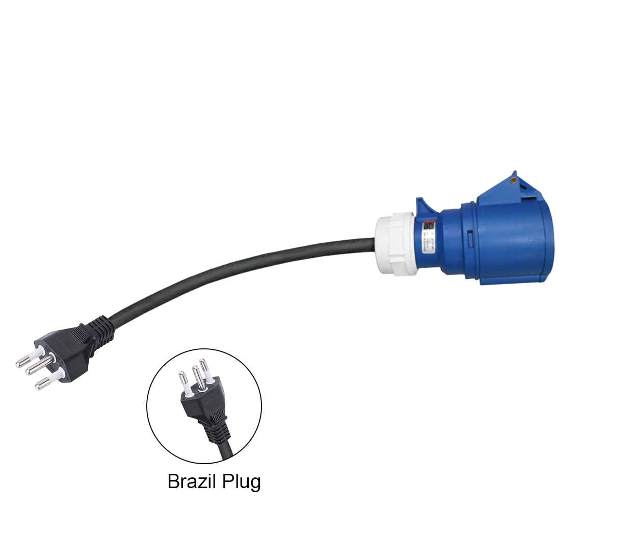 Blue CEE socket plug adapter
